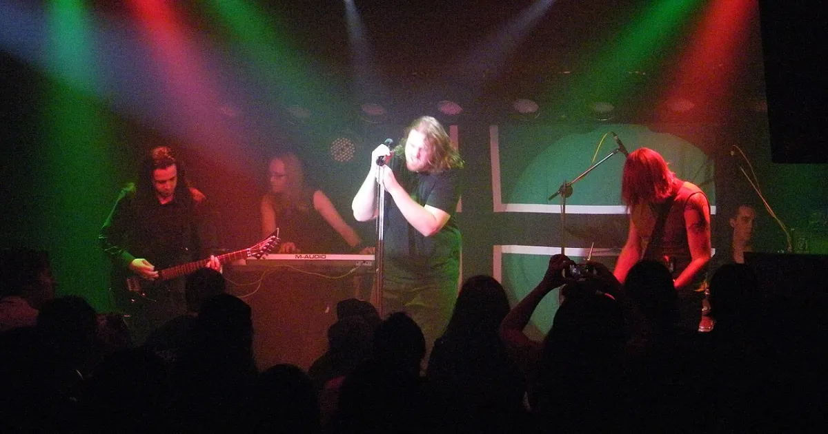 Peter Steele performing on stage